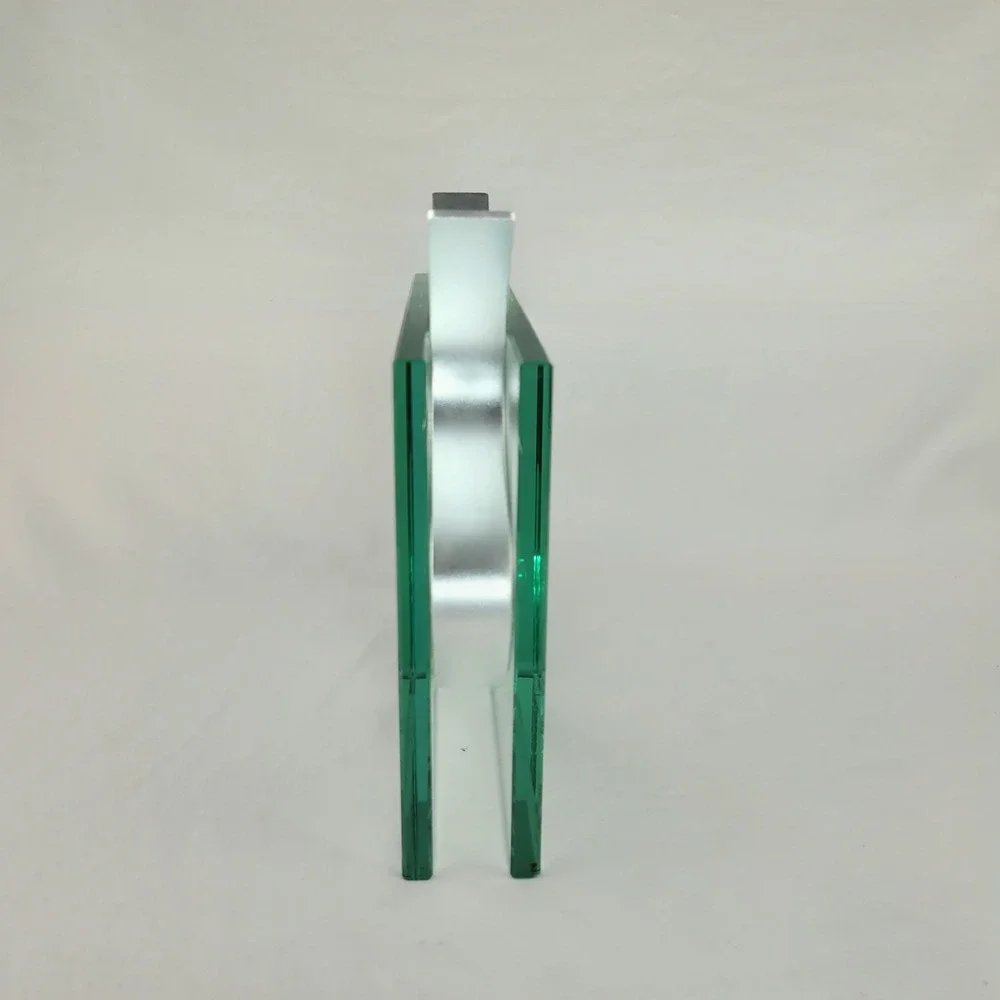 Peter Hewitt MoMA Square Ribbon Vase Glass Anodized Aluminum Modernist Decor